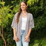 Checkered cardigan - grey