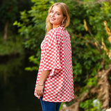 Checkered cardigan - pink