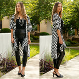 Black and White Checkered Duster slit sides