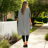 Black and White Checkered Duster slit sides