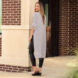 Checkered Duster slit sides