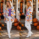 Halloween cardigan - white BOO print