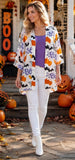 Halloween cardigan - white BOO print