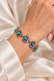 Silver Thunderbird with Turquoise stones bracelet with magnetic clasp