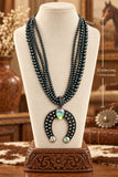 Burnished Silver beaded necklace with Squash pendant