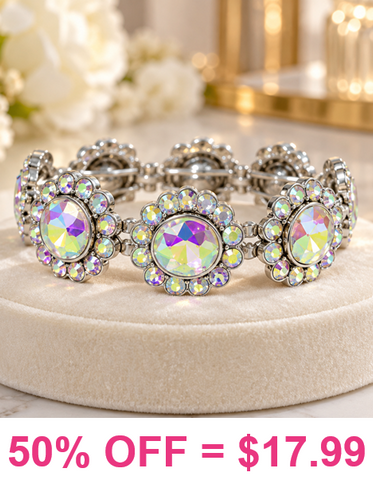 Bling Flower concho stretch bracelet