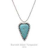Turquoise Heart Pendant on Silver Ball Chain Necklace