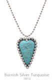 Turquoise Heart Pendant on Silver Ball Chain Necklace