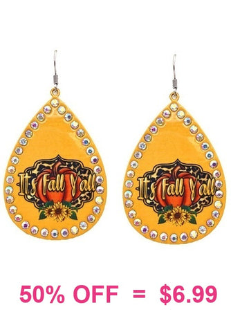 It's FALL yall bling teardrop earrings