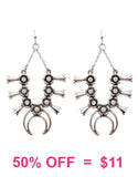Silver Squash Blossom pendant Earrings