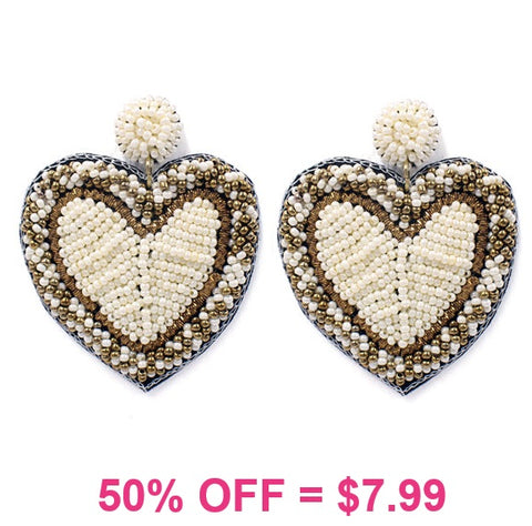 Beaded Heart Bling Earrings Beaded Heart Bling Earrings