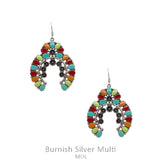 Multi color Squash Blossom Style Inlayed Earrings