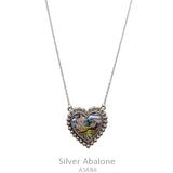 Abalone shell heart pendant necklace