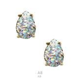 Silver AB Glitter teardrop stud earrings