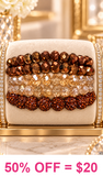 Bronze Stack stretch bracelet set