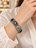 8 Ball, Turquoise Heart stretch bracelet