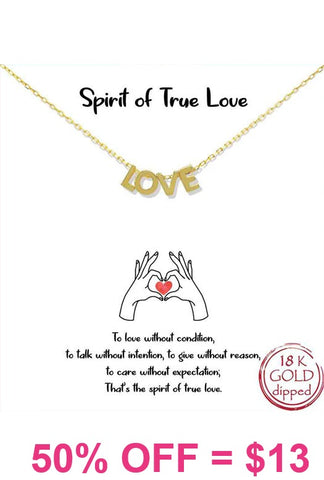 Gold LOVE block letter necklace