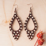 Cream & Copper Western teardrop earrings