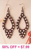 Cream & Copper Western teardrop earrings