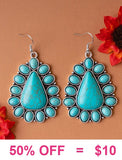 Turquoise Triangle concho earrings