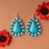 Turquoise Triangle concho earrings