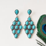 Turquoise diamond shape dangle earrings