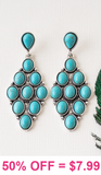 Turquoise diamond shape dangle earrings