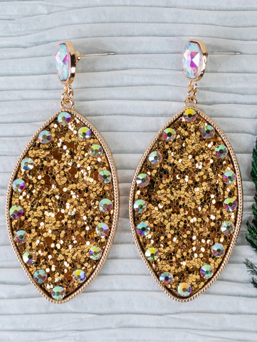 Gold Glitter dangle earrings