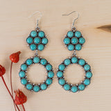 Turquoise & Silver Western Concho dangle earrings