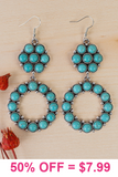 Turquoise & Silver Western Concho dangle earrings