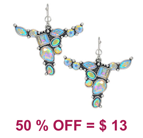 Bling Steer Head Earrings