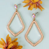 Cream Crystal shape earrings with bling stud post
