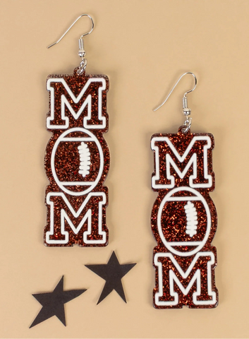 Football Mom glitter earrings
