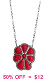 Red Concho pendant necklace