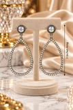 Bling Trim Thin teardrop outline dangle earrings