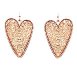 Rose Gold Shimmer Heart earrings