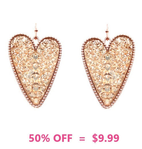 Rose Gold Shimmer Heart earrings