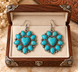 Turquoise Heart concho earrings