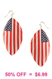 USA Flag feather earrings