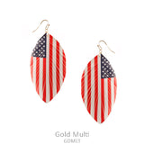 USA Flag feather earrings