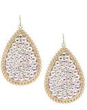 Light Weight Gold Teardrop Earrings with BLING Rhinestones