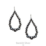 Silver teardrop beaded Navajo pearl earrings