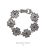 Silver Western cross bracelet with magnetic clasp