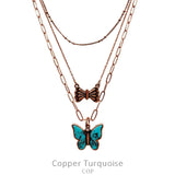 Copper necklace with Turquoise butterfly charm