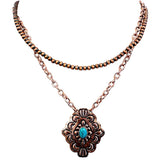 Copper necklace with small concho pendant