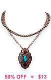 Copper necklace with medium concho pendant