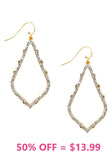 GOLD Bling Rhinestone outline earrings