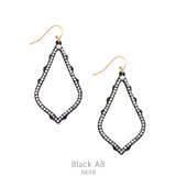 Black Bling Rhinestone outline earrings