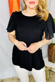 Black top with Georgette sleeves