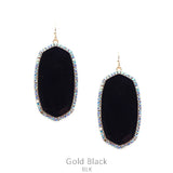 Black Oval Earrings